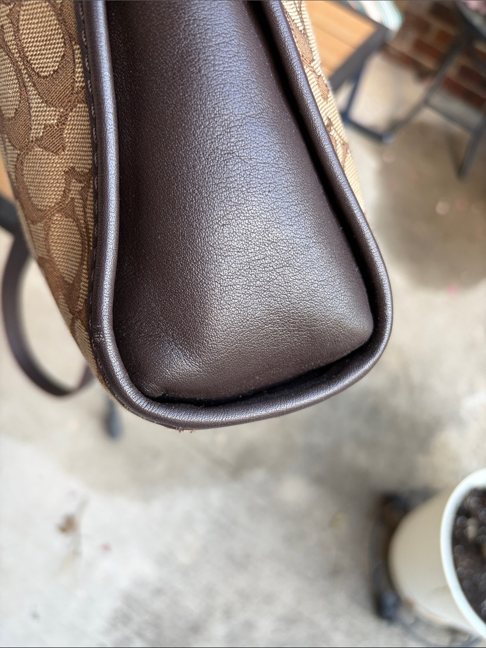 Coach Brown Signature Canvas Crossbody with Gold Dufflette - Picture 5 of 16